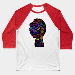 Black Queen Melanin African American Strong Black Woman Baseball T-Shirt